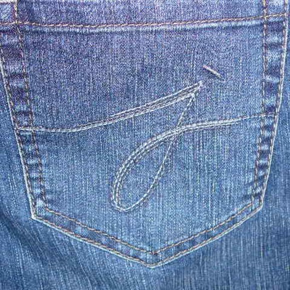 Women's Jag Pull On High Rise Straight Leg Med Wash Blue Jeans-Size 8S Short - Picture 5 of 8